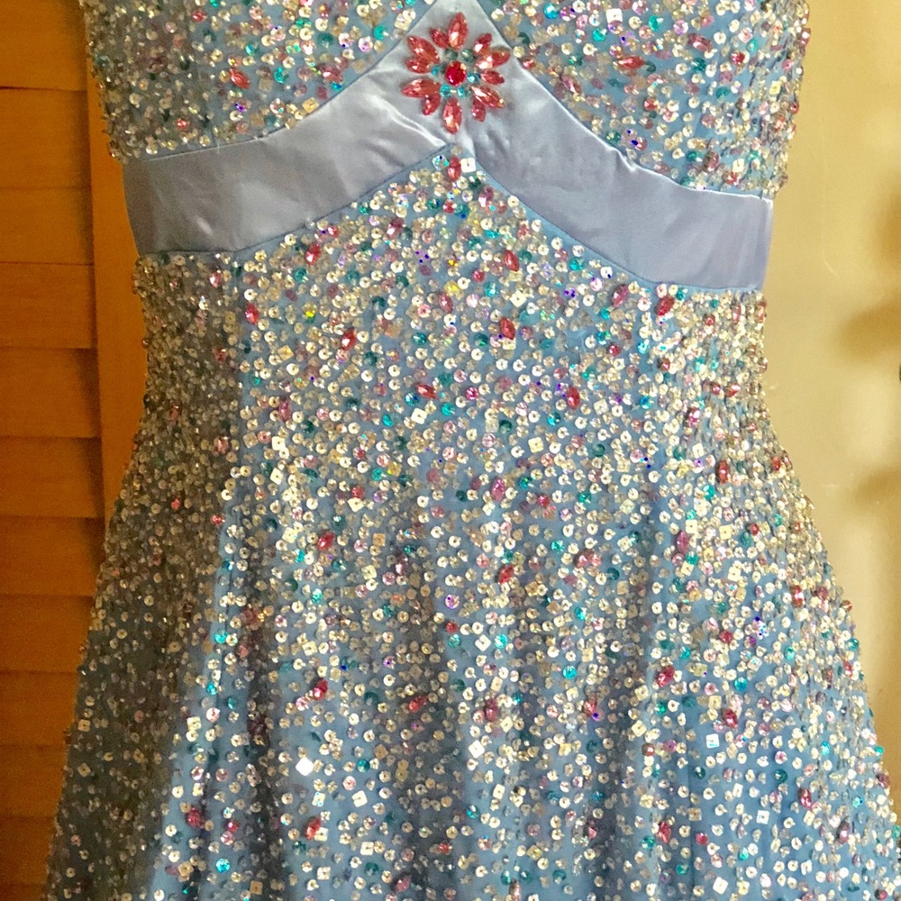 Blue Sequins Gown by Entice